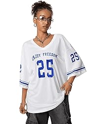 SOLY HUX Jersey Shirts for Women Oversized T-Shirt