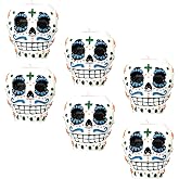 Beistle 6-Piece Day of The Dead Male Tea Light Holder, White