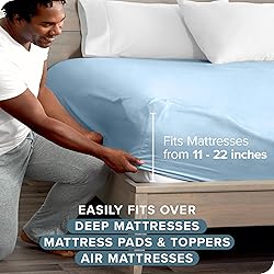 Bare Home Twin XL Fitted Sheet - Extra Deep Pocket