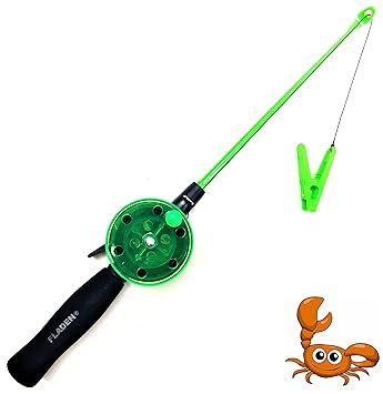 Fladen Fishing Kinder Angel Krebsangel Schwarz / Pink / Grün 40cm - Kinderangel Krebs & Krabben Rute (Grün)