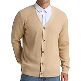 RQP Men's Cardigan Sweaters Long Sleeve V-Neck Sweaters Slim Fit Casual Buttons Down Knitted Sweaters