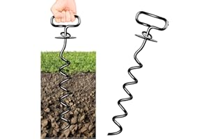 PAYIVSVE Dog Stake, Heavy Duty Dog Tie-Outs & Stakes (140LBS), Screw in Dogs Yard Stake, Yard Stake for Dogs, Easy Installation, Suitable for Yard, Park, Beach, Camping