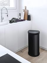 Curver 40L Deco Bin Matt Black Waste Container Kitchen Home Office view 4