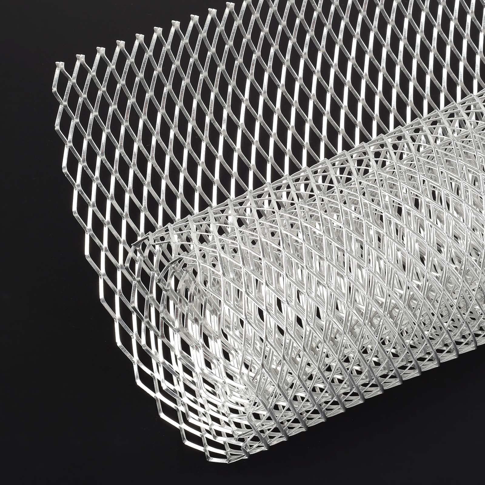 Photo 1 of AggAuto Universal 40"x13" Car Grill Mesh - Aluminum Alloy Automotive Grille Insert Bumper Rhombic Hole 10x20mm, One of the Most Multifunctional Shape Grids Silver