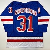 Facsimile Autographed Igor Shesterkin New York Blue Reprint Laser Auto Hockey Jersey Size Men's XL