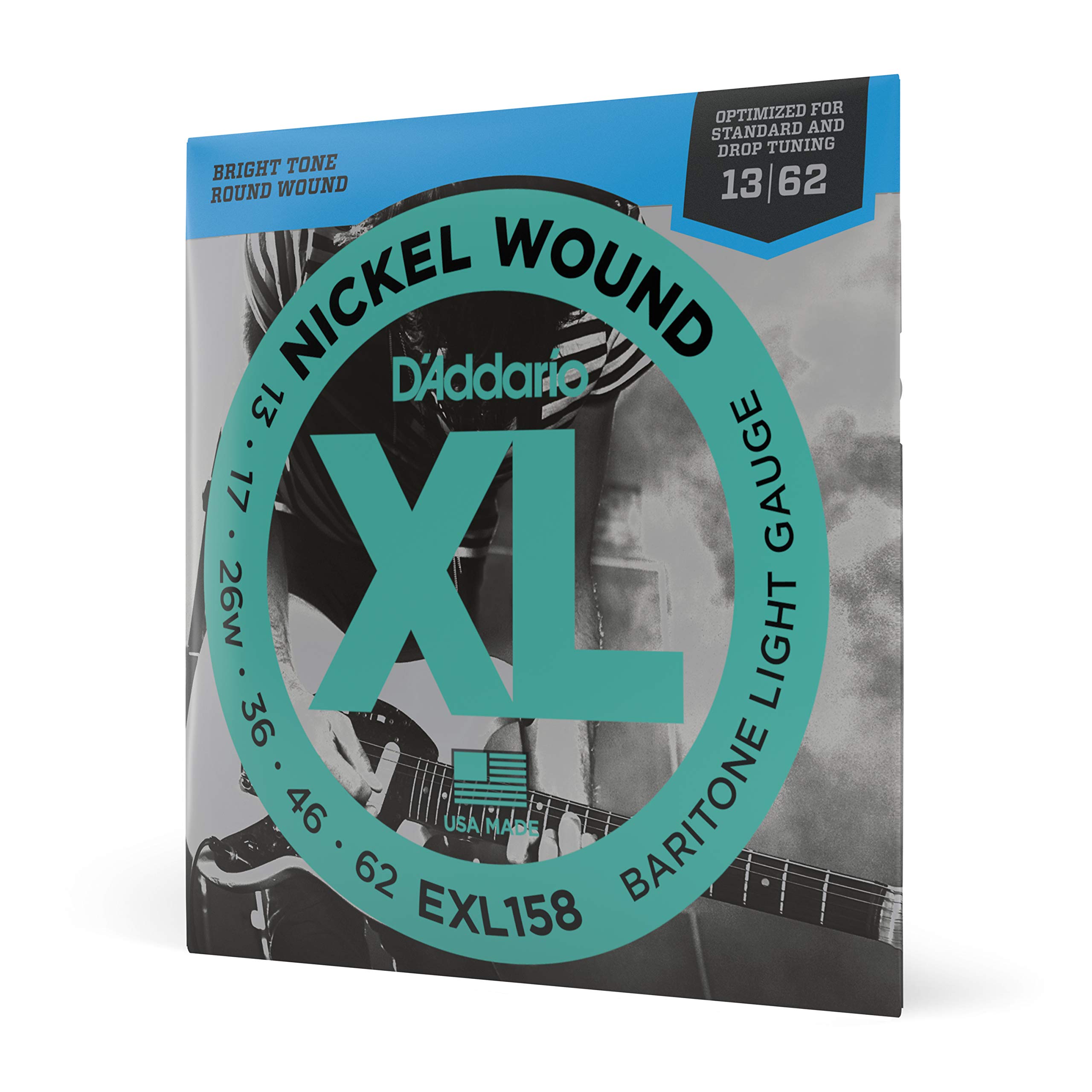 D'Addario EXL158 Nickel Wound Electric Guitar Strings, Baritone Light, 13-62 — image 1