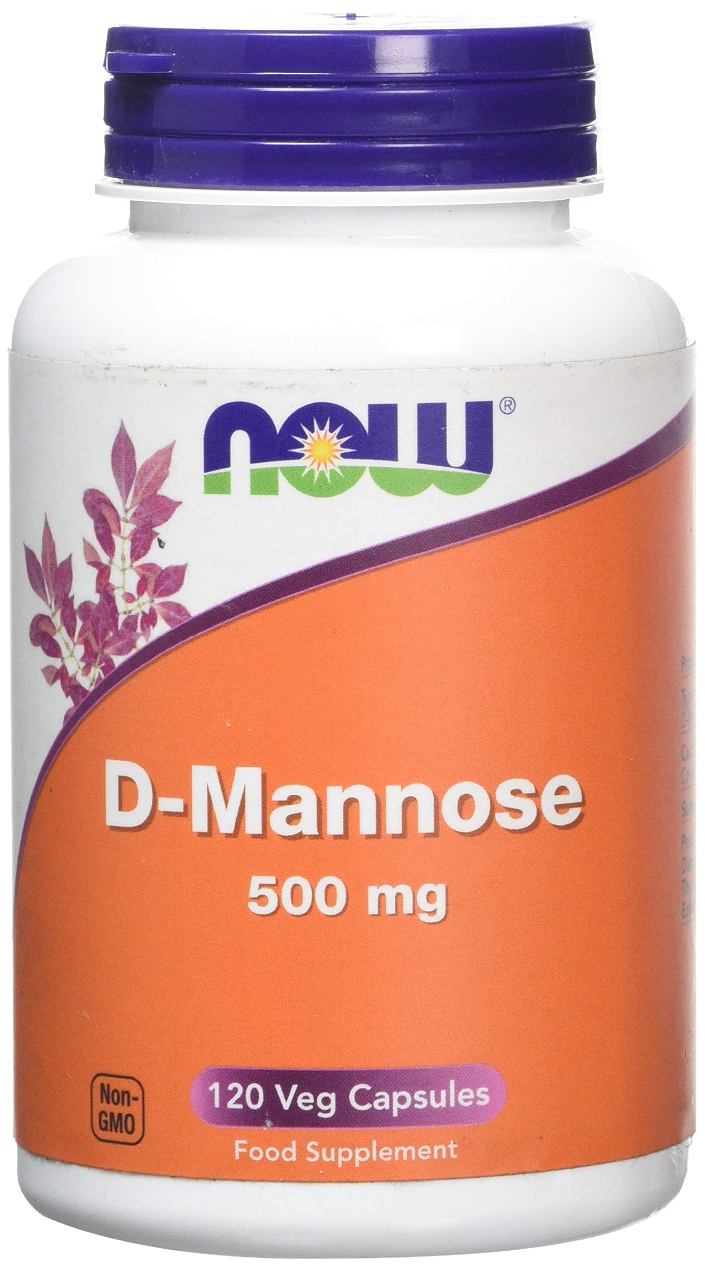 Now Foods D-Mannose Supplement Veg Capsules, 500 mg, 120-Count