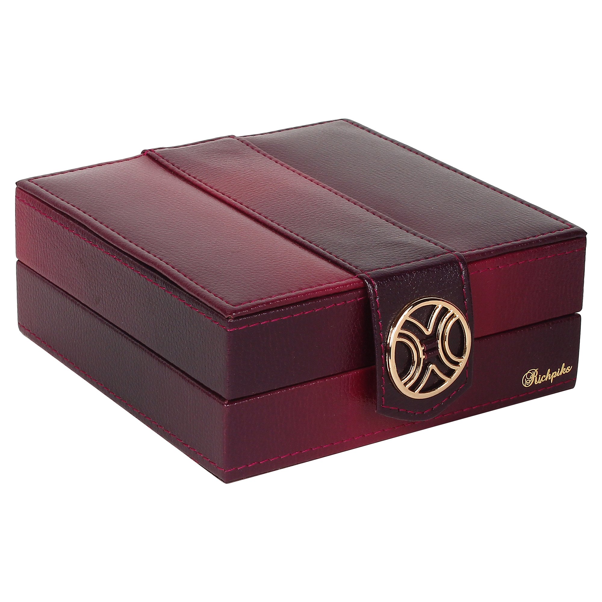RichpiksPurple Leather Ring Jewellery Box