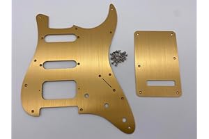 VALMAN FD11-Holes Aluminum Anodized Modern Style Strat SSH Guitar Pickguard Scratch Plate Fits for American/Mexican guitar guard board (gold)