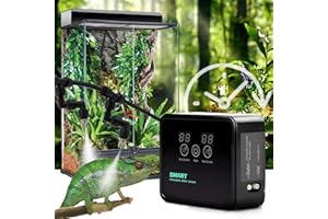 MECESOR Reptile Humidifiers Smart Misting System for Reptile Terrariums, Reptile Mister Automatic with Timer, 360 Adjustable Misting Nozzles for Chameleons, Snake, Lizard, Frog, Turtle