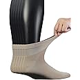 Yomandamor Men's 6 Pairs Combed Cotton Diabetic Ankle Socks with Seamless Toe and Non-Binding Top