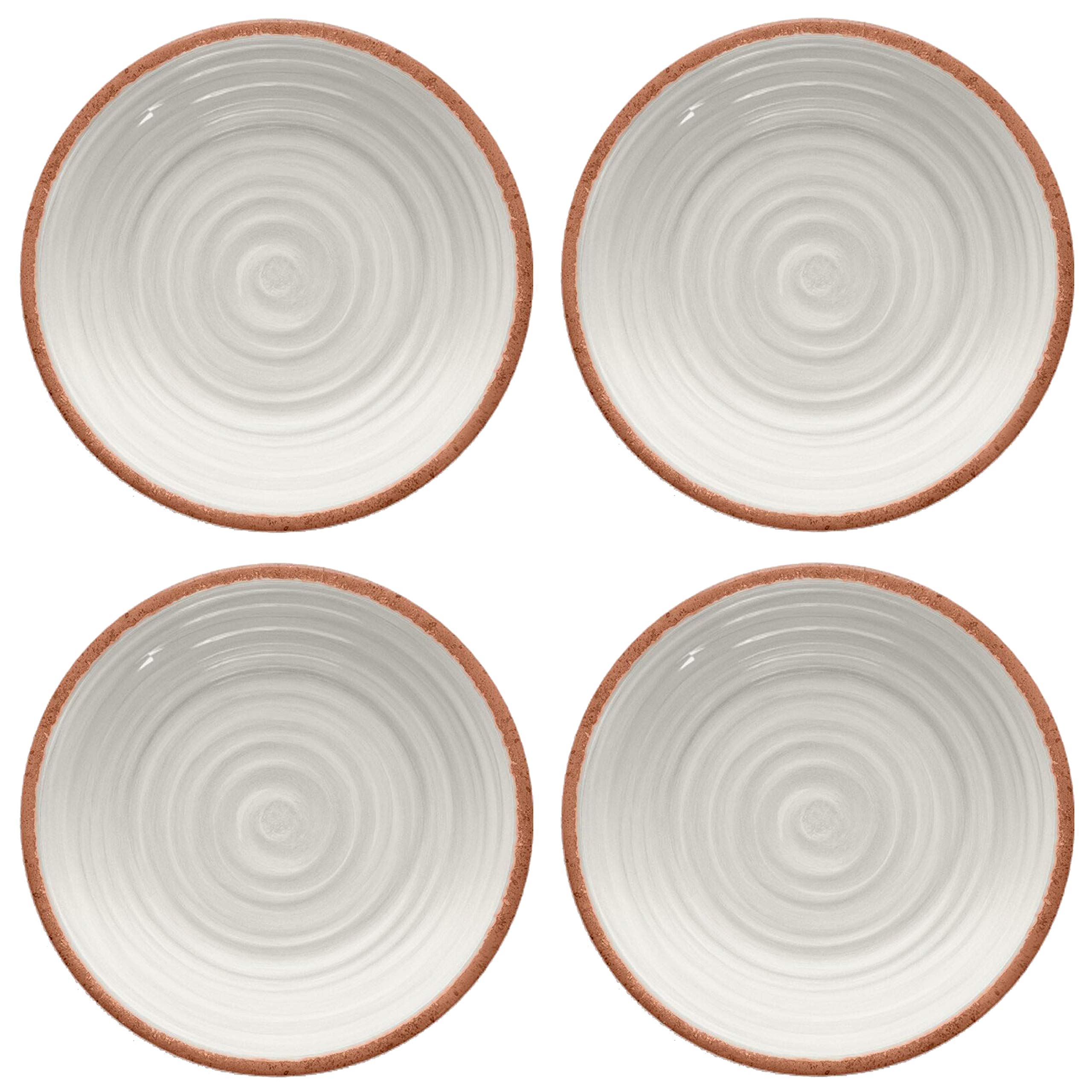 Rustic Swirl Ivory Melamine Side Plate Set (4)