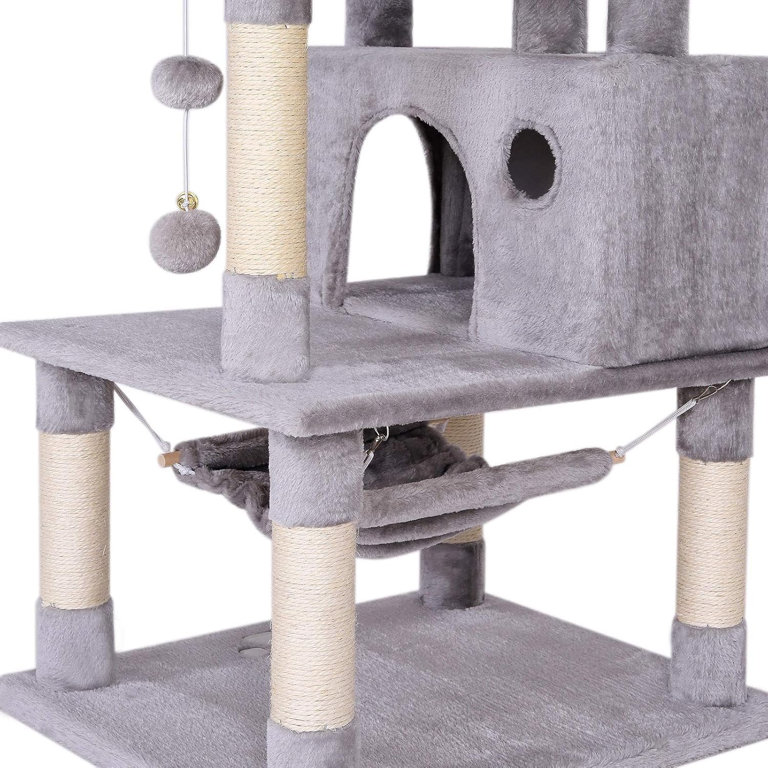 Lionto By Dibea Arbre A Chat Arbre A Grimper Griffoir Pour Chat Hauteur 140 Cm Gris Clair Amazon Fr Animalerie