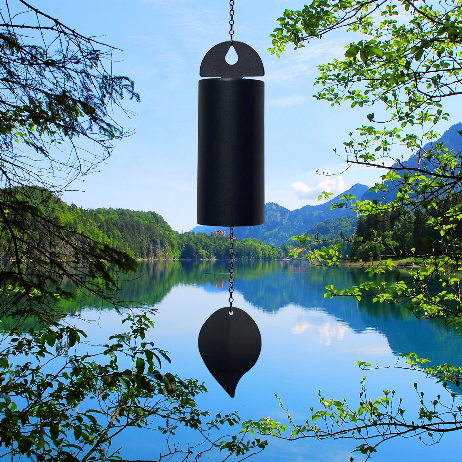 Deep-Resonance Bell - Memorial Wind Chime Sympathy Large Single Tube Wind Chimes,Deep Tone Soothing Melodic Hanging Wind Bell Decoration,Low Pitch Serenity Memorial Gift for Outside Garden Patio