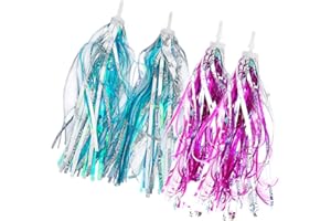 U-LIAN Kids Bicycle Tassel Ribbon,Children Scooter Handlebar Streamers Bicycle Grips Ribbon Baby Carrier Accessories Easy Attach to Bike's Handlebars…