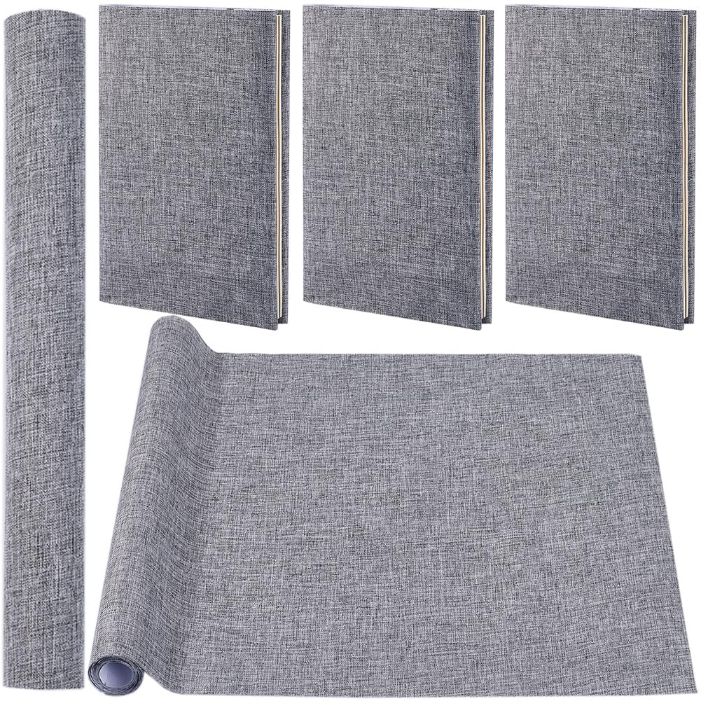 CRASPIRE 130x30cm Linen Book Cloth Gray Books Binding Fabric Surface Paper Backed Bookcover Densely Woven Cloth Books Album Scrapbooking Archival Covering Protector Bookcloth Bookbinding Supplies