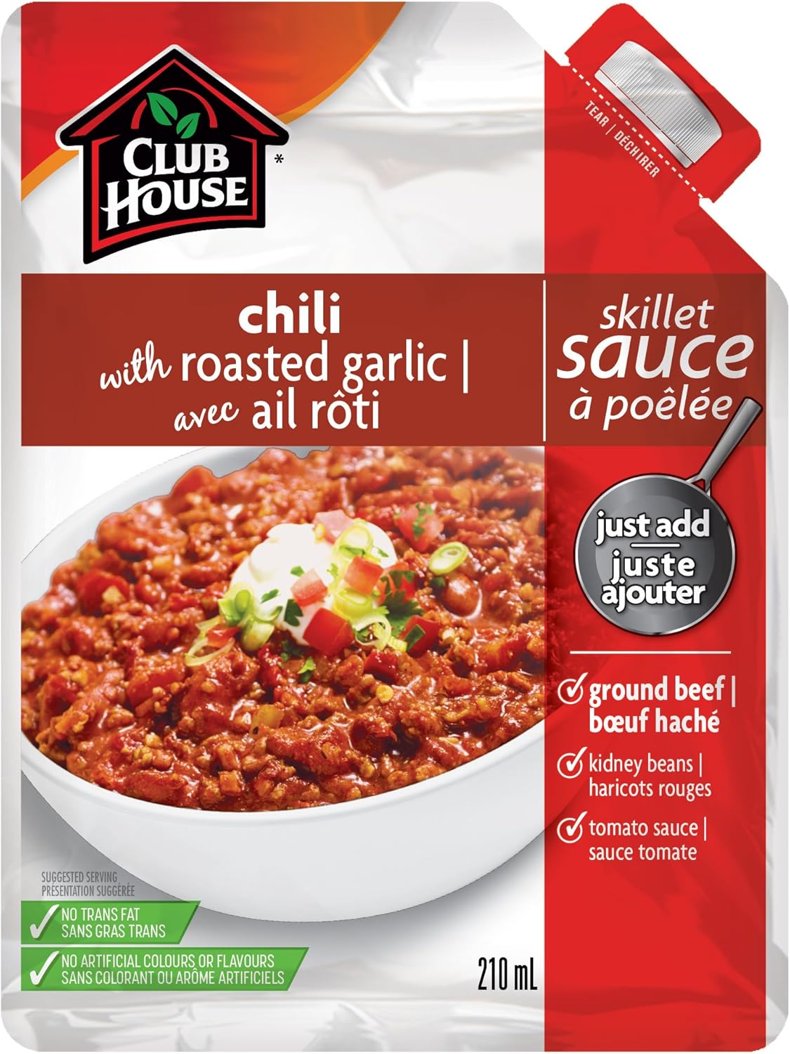Club House Chili with Roasted Garlic Skillet Sauce, 6 Count Amazon.ca