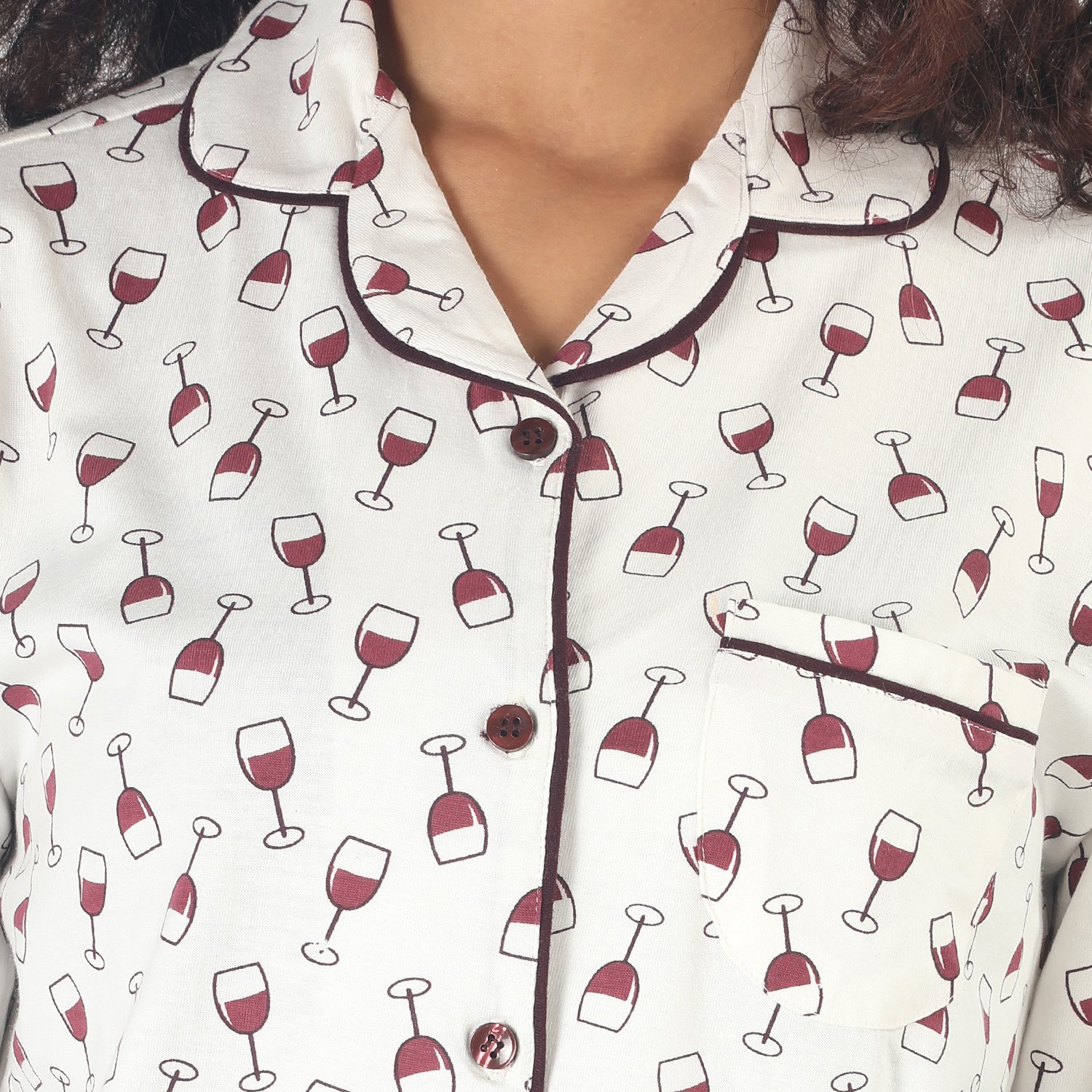 nite flite women's wine pyjama set