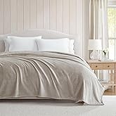 Martha Stewart - Queen Size Blanket, Ultra-Soft Plush Fleece Throw Blanket with Double-Needle Stitching, 350 GSM, Medium Weight Bedding for Bed or Couch (Bedford Solid Grey)