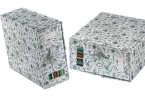 B. MAXWELL GOODS Foldable Bedding Organizer, Storage Bins for Bed Sheets, Duvet Covers and Pillowcases, Blankets, Clothes 2 pack(Queen or King) (black white flower)