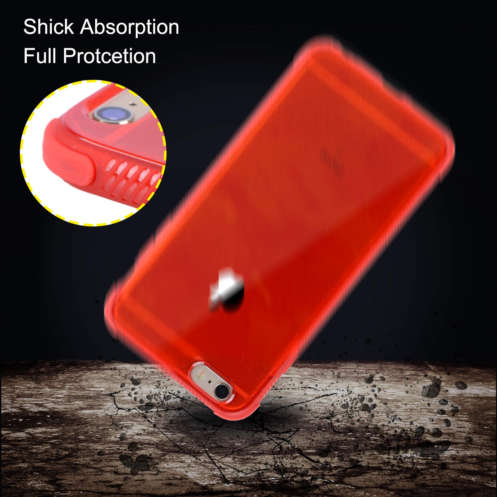 Voilamart iPhone 6 Case, iPhone 6s Case Bling Shiny Cute Pattern Design Sparkle Glitter Anti-Slick/Protective Case for iPhone 6/6s 4.7 Inch, Red