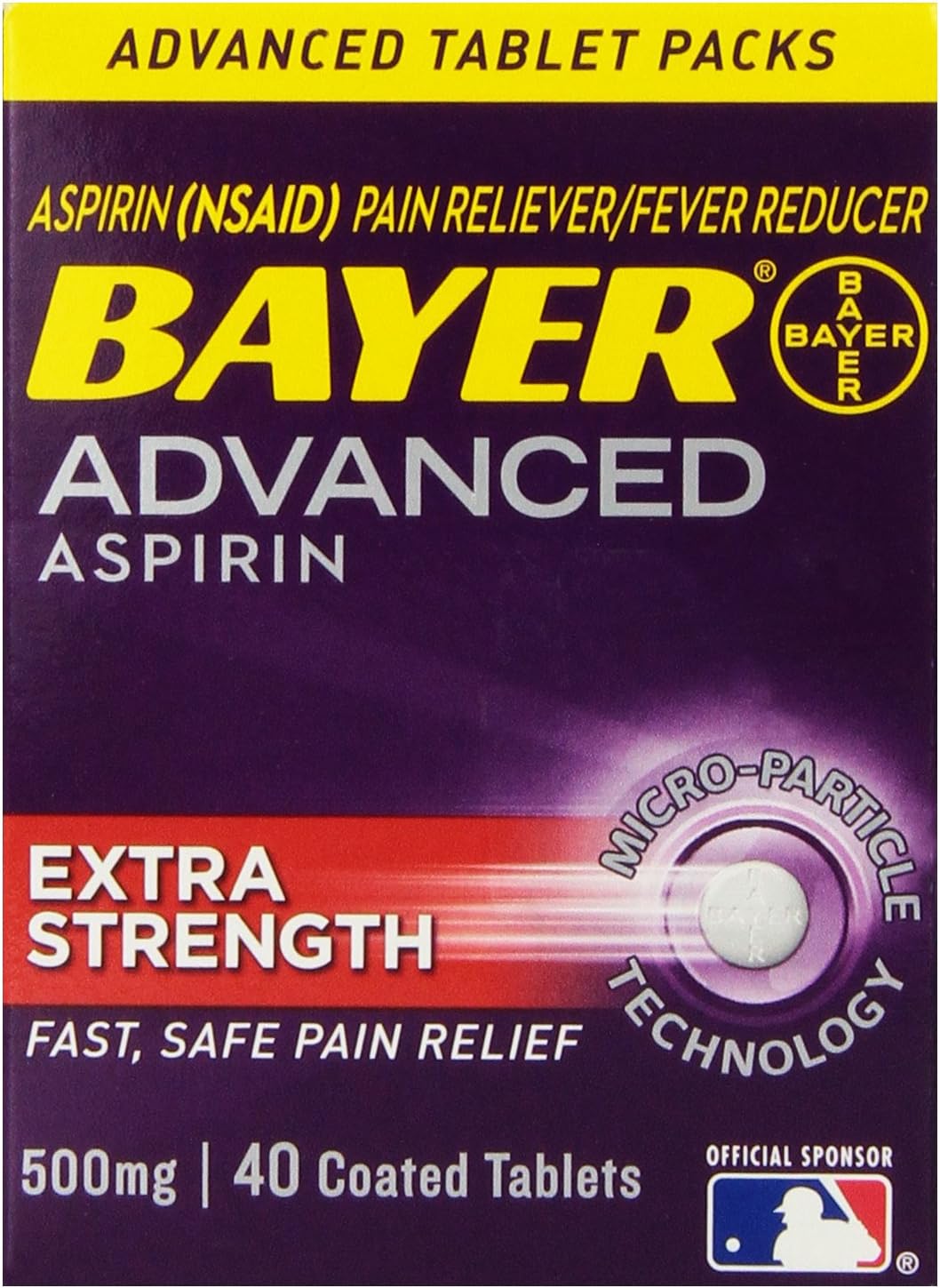 Bayer advanced aspirin Extra strength coated tablets - 40 ct (312843552180)