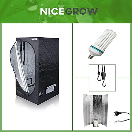 Nice Grow Growset Aufzucht Dark Box 80 Serie Wachstum ESL 200W Komplettset Growbox