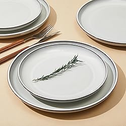 Pokini 18 Piece White Stoneware Dinnerware Set for