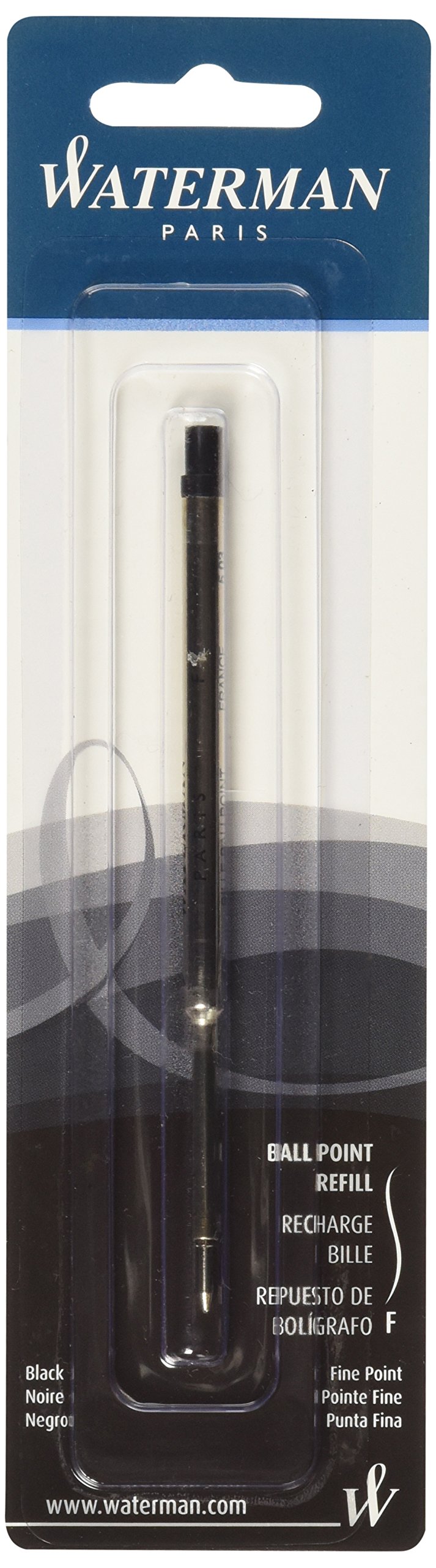 Waterman Ballpoint Refill for Ballpoint Pens, Fine point, Black ink (734254)