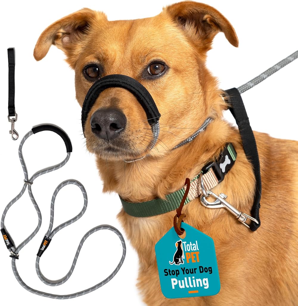 Total Pet Figure of 8 Dog Lead Small/Medium Grey Anti Pull Padding Nose