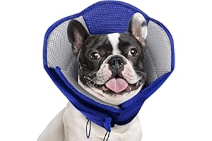 AOFITEE Dog Cone - Soft Dog Cone to Stop Licking, Comfy Cones for Dogs After Surgery, Adjustable Dogs Cones Collar Elizabethan Pet E-Collar for Medium Pets, Pet Recovery Collar, Blue Medium
