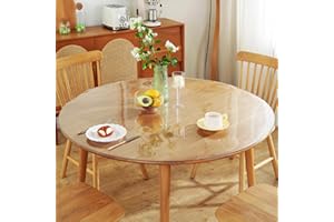 Warmstar Clear Table Protector 2mm Thick, Dia.48 Inch Round Table Cover Protector, Plastic Table Cover, Clear Desk Mat Desk Pad, Desk Protector Mat for Coffee Table, Writing Desk, Dining Room