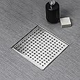 SaniteModar Square Shower Drain 6 inch Comes with Removable Square Hole Panel by Using 304 Stainless Steel Brushed Process. It is Equipped Hair Filter and Threaded Joint with Rubber Ring…