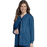 Landau Essentials Relaxed Fit 4-Pocket Snap-Front Scrub Jacket for Women 7525
