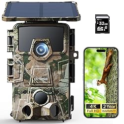 CEYOMUR 4K Solar Trail Camera, 60MP WiFi 6 Trail