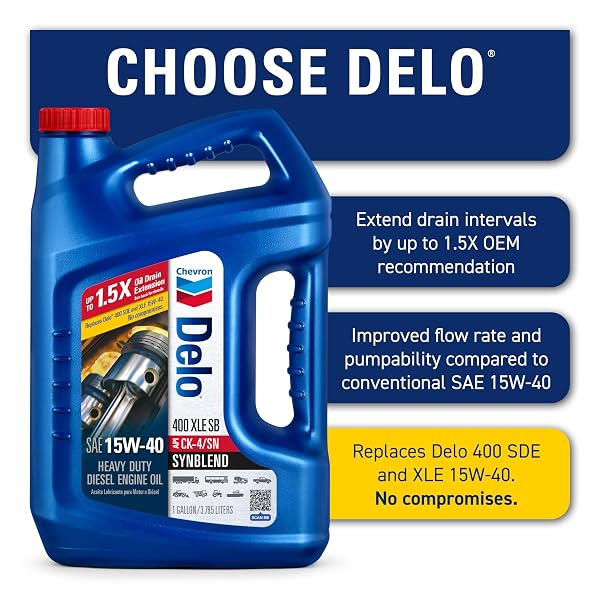 DELO 400 XLE HEAVY DUTY SYNBLEND DIESEL ENGINE OIL 15W-40, 1 GALLON, PACK OF 1