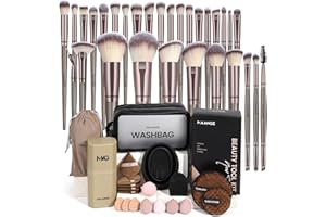 MAANGE Makeup Brush Set 51 PCS Professional Makeup Brushes Soft Foundation Powder Eyeliner Eye Shadow Makeup Brushes Set Travel Make up Brush Kit (Champagne)
