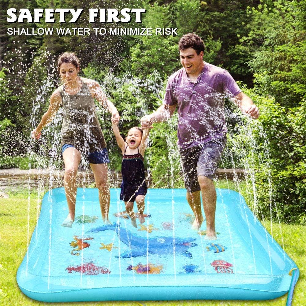 EpochAir Splash Pad - 67" Sprinkler for Kids, Inflatable Wading Pool Outdoor Water Toys Summer Fun Game, Perfect Swimming Pool Toy for Babies and Toddlers: Toys & Games