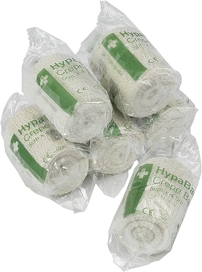 Safety First Aid Group Crepe Cotton Bandages 5 cm x 4.5 m Pack of 6