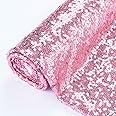 Pardecor Sequin Fabric by The Yard - Glitter Mesh Fabric, Little Mermaid Pattern, Sparkle Cloth (1 Yard, Fuchsia Pink)