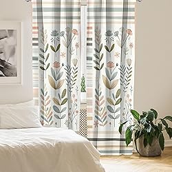 Ambesonne Leafy Art Window Curtains Pack of