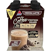 Atkins Mocha Latte Protein-Rich Shake. With High-Quality Protein. Keto-Friendly and Gluten Free. (4 Shakes)