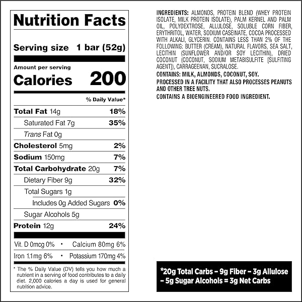 QUEST NUTRITION COCONUTTY CARAMEL CANDY BARS, 12G OF PROTEIN, 3G NET CARBS, 1G OF SUGAR, GLUTEN FREE, 12 COUNT