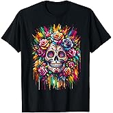 De Los Muertos Day of the Dead Sugar Skull Halloween Women T-Shirt