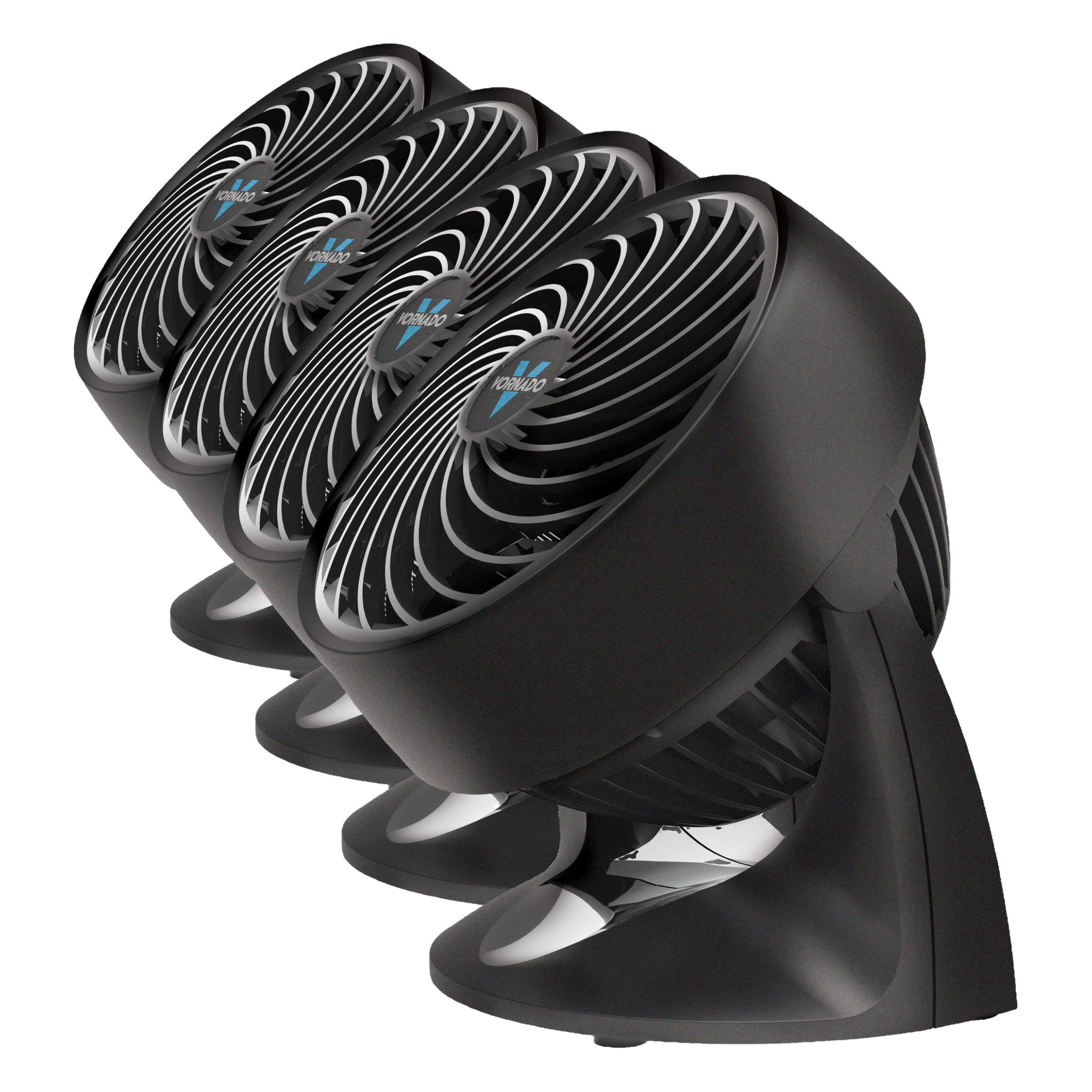 Vornado Small Room Fan | 2 Speed Settings | Adjustable Tilt Head | Air Circulator | Black | Pack of 4