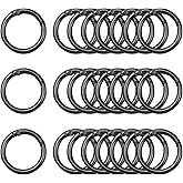 ELANE 24 Pcs Spring O Rings,Trigger Round Snap Buckle,Spring Keyring Buckle,Keychain Ring for Buckle,Bags,Purses (Grey, 1.29 inch)