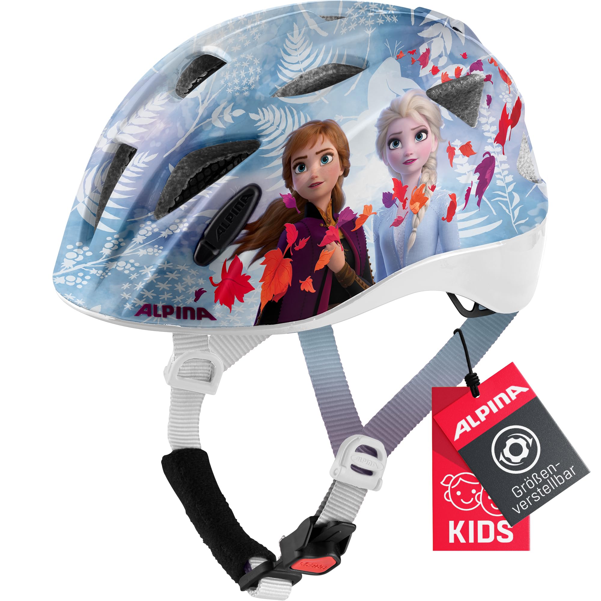 ALPINA Unisex - Children, XIMO DISNEY cycling helmet, Frozen II gloss, 45-49 cm