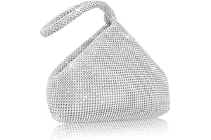 DESY & FEECI Women's Evening Bag- Upgraded Larger Size Full Rhinestones Bling Wrist Clutch Purse for Party Wedding Date Night