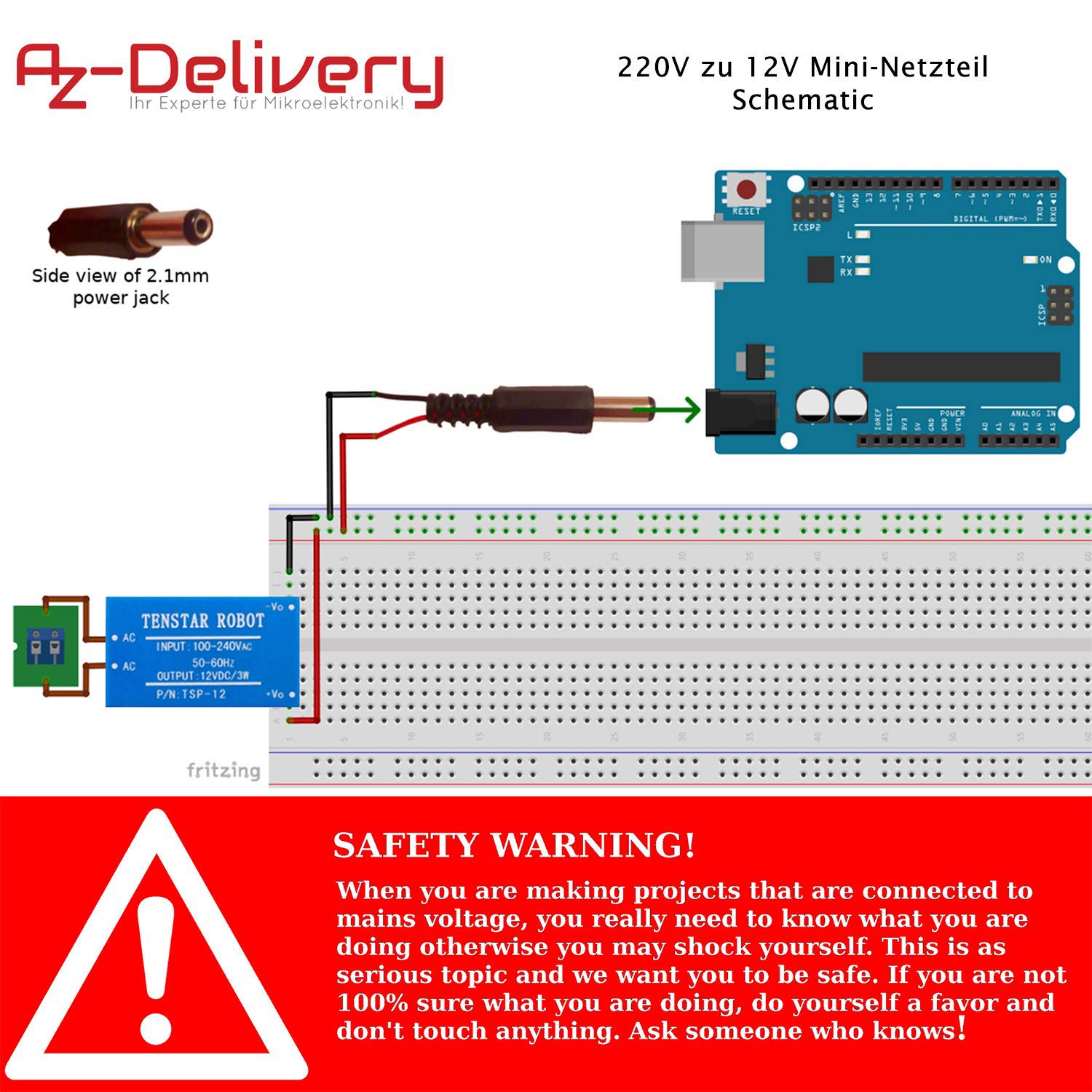 Azdelivery 220v Zu 12v Mini Netzteil Fur Arduino Und Amazon De Computer Zubehor