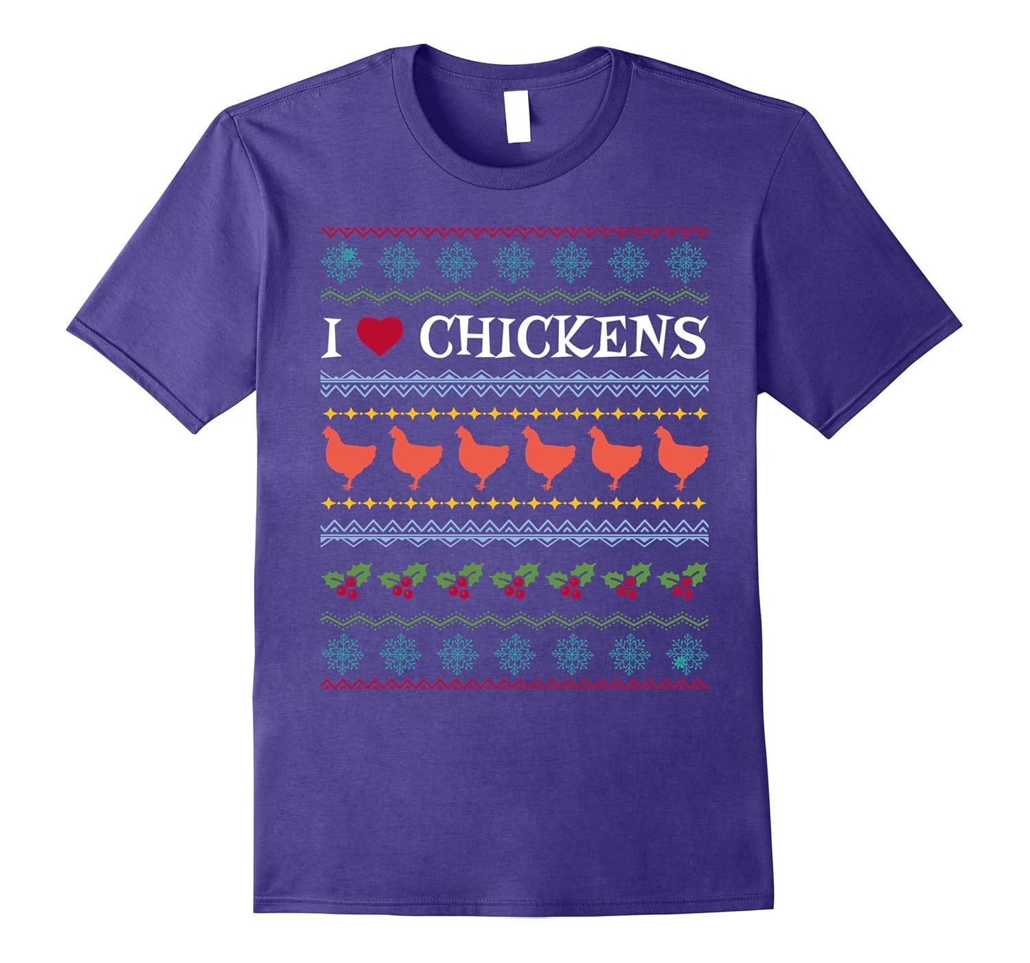 Christmas Ugly Sweater I Love Chickens Shirt Chickens Lover-ANZ